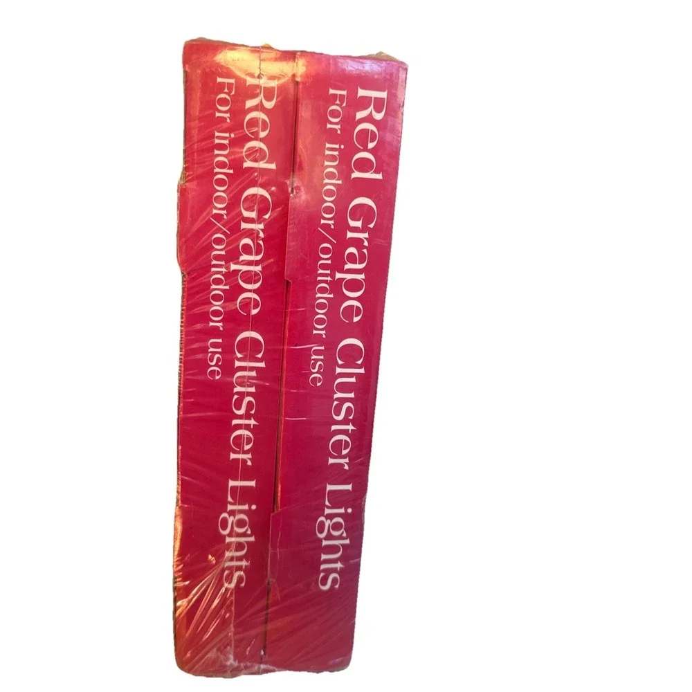Vintage Red Grape Cluster Lights Indoor/Outdoor 6 Clusters New Sealed Box 2 Pack